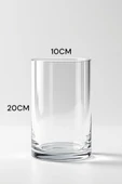 EL İşçilği Silindir Cam Vazo, Mumluk Genişlik 10Cm Uzunluk 20Cm thumbnail 2