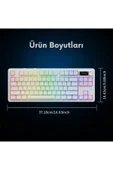 Coverzone Ajazz AK870 V2 Kablosuz 87 Tuş Mekanik Klavye 10000mAh RGB Bluetooth 2.4G Type-C Destekli thumbnail 7
