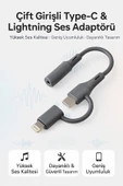 Coverzone Type-C + Lightning to 3.5mm Adaptör Araba, Kulaklık, Ev Ses Sistemleri ile Uyumlu | SX-152 thumbnail 1
