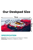 Coverzone 70×30cm Yarış Araba Mouse Pad – Su Geçirmez, Kaymaz Tabanlı, Dikişli Kenarlı Büyük Masa Matı thumbnail 2