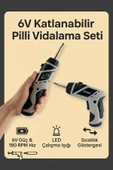 Coverzone Kablosuz Tornavida 6V, 180RPM, LED Işıklı, Katlanabilir Gövde, İleri-Geri Fonksiyonlu | KCS-616 thumbnail 1