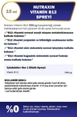 Nutraxin Vitamin B12 Sprey 15 ml thumbnail 2