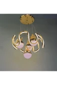 Bohem Aydınlatma GOLD ÇİFT ŞERİT MAXİ 4 top 3 renk led avize thumbnail 5