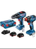 Bosch GSR 18V-50 Akülü Vidalama + GDX 18V-200 Akülü Somun Sıkma + 2x4.0Ah Akü + Akü Şarjı thumbnail 1