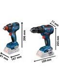 Bosch GSR 18V-50 Akülü Vidalama + GDX 18V-200 Akülü Somun Sıkma + 2x4.0Ah Akü + Akü Şarjı thumbnail 3