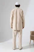 Erkek Keten İkili Safari Takım - Hac ve Umre Kıyafeti Bej (SFA) thumbnail 7