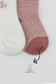 NessiWorld Big Heart Penye Soket Çorap 2'Li BS10117 Pudra thumbnail 3