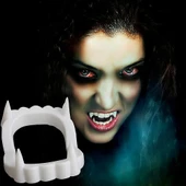 Beyaz Renk Çift Damak Takma Vampir Dişi thumbnail 2