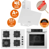 Ferre FryART & SilentArt Yumo /Sessiz Beyaz Ankastre Set ( D087-SA + XE63CB + SC406-WFA 1'wok ) thumbnail 1