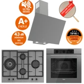 Ferre FlowArt&SilentArt GANO/Sessiz Antrasit Gri Ankastre Set (D079-SA + QBL62CPR +ED078-WFA 1'wok) thumbnail 1