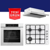 Ferre & Eminçelik Beyaz Ankastre Set ( QBL62CB + EMİNÇELİK 3140 WE60 31 221 NG  + D037 Aspiratör ) thumbnail 1