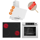 Ferre FryArt&Buharlı Ferovia Sessiz Davlumbaz Elektrikli Beyaz Ank. Set (D064-SA + MS263 + XE64CB) thumbnail 1