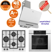 Ferre FryART & SilentArt Lomi / Sessiz Beyaz Ankastre Set ( D081-SA + QEP63CB + LN386 ) thumbnail 1