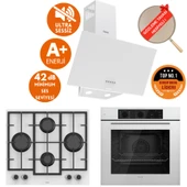 Ferre FlowART & SilentArt Fumo  Yeni Seri Sessiz Beyaz  Ankastre Set ( D087-SA +  QBL62CB + LN386 ) thumbnail 1