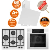 Ferre FryART & SilentArt Lara / Sessiz Beyaz Ankastre Set ( D078-SA + QEP63CB + LN386 ) thumbnail 1