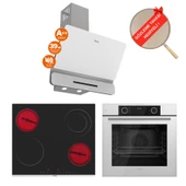 Ferre FryArt&FlowArt Trivona Sessiz Davlumbaz Elektrikli Beyaz Ank. Set (D081-SA + MS263 + XE63CB) thumbnail 1