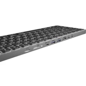 S-Link SW-K801 Siyah USB 8 in 1 USB Q Klavye 2*USB, HDMI, TYPE-C, AUX, TF ve SD Okuyuculu HUB Klavye thumbnail 2