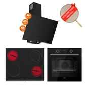 Ferre FryArt&FlowArt Elistro Sessiz Davlumbaz Elektrikli Siyah Ank. Set (D077-SA + MS263 + XE63CS) thumbnail 1