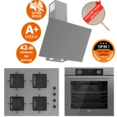 Ferre FryArt&SilentArt AVOS Sessiz Yeni Seri Antrasit Gri Ankastre Set (D079-SA + XE63CPR + SS208 ) thumbnail 1