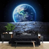 Aydan Dünya Uzaydan Görünüm Duvar Kağıdı thumbnail 2
