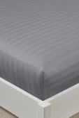 Varol %100 Pamuk Saten Stripe Battal Boy (King Size) Lastikli Çarşaf Takımı – 30 cm – 2 Yastık Kılıfı – 180x200 thumbnail 7