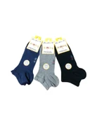3 Lü Dündar Plus Erkek Çocuk Modal Dikişsiz Patik Kısa Çorap thumbnail 5