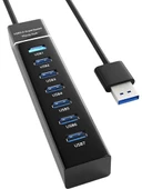 PrimeX PX-3017 USB Hub, 7 Port USB 3.0 Çoklayıcı, USB Çoklayıcı Siyah, 7 Port Usb Hub thumbnail 1