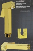 Taharet Takımı Pirinç Malzeme WC Taharet Matik ve Ara Musluğu Gold / Altın Renk thumbnail 2