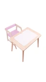 Montessori Çocuk Ahşap Oyun Etkinlik Çalışma Masası,Saklama Alanlı, Pembe Sandalye thumbnail 4