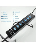 PrimeX PX-3017 USB Hub, 7 Port USB 3.0 Çoklayıcı, USB Çoklayıcı Siyah, 7 Port Usb Hub thumbnail 4