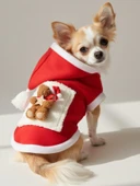 Boo Boo Teddy Yılbaşı Köpek Kıyafeti Premium Kırmızı Polar | Kapüşonlu Noel Köpek Kostümü | Küçük Irklar İçin thumbnail 1