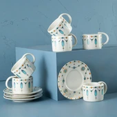 Aryıldız Blue Diamond 12 Parça 6 Kişilik Kahve Fincan Takımı 100 ml thumbnail 2