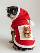 Boo Boo Teddy Yılbaşı Köpek Kıyafeti Premium Kırmızı Polar | Kapüşonlu Noel Köpek Kostümü | Küçük Irklar İçin thumbnail 7