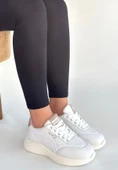 Pabucmarketi Beyaz Bağcıklı Kadın Spor Ayakkabı thumbnail 2