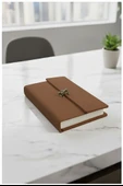 A5 2026 Kilitli Ajanda 168 Yaprak Suni Deri Kapaklı Günlük Ajanda Ayraçlı Planlayıcı Ajanda 15x21cm Kahverengi thumbnail 1