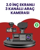 Üç Kameralı Araç Kamerası | Full HD 1080P Ön + HD İç/Arka thumbnail 1