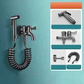 Quviem Everest Çiftli Musluklu Taharetmatik Seti QU-601102499902590 thumbnail 2