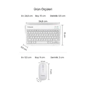 Beyaz Kablosuz Klavye Ve Mouse Seti thumbnail 3