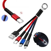 Anahtarlık Çoklu Şarj Kablosu 4 Başlıklı thumbnail 1