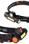 Ledli Şarjlı Kafa Lambası LED Şarjlı Su Geçirmez Kafa Feneri thumbnail 3