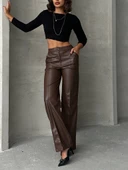 Zr deri palazzo pantolon kahve h24654 thumbnail 2