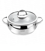 Nehir silver 16 cm derin tencere - paslanmaz çelik tencere thumbnail 1