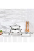 Nehir silver paslanmaz çelik tencere seti takımı 8 parça thumbnail 2