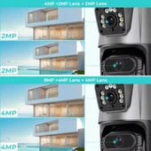 Çakarlı Çift Lensli Dış Mekan Güvenlik Kamerası thumbnail 4