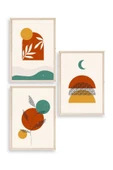 Manzara Üçlü Ahşap Çerçeveli Tablo 17 x 23 thumbnail 1