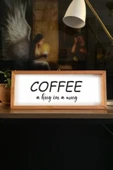 Kahve Köşesi Coffee A Hug In A Mug Ahşap Çerçeve - Beyaz 17*42 50 x 110 thumbnail 1