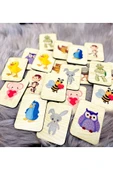 Sevimli Hayvanlar Hafıza Eşleştirme Oyunu Ahşap Eğitici Puzzle Oyuncak thumbnail 1