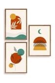 Manzara Üçlü Ahşap Çerçeveli Tablo 50 x 70 thumbnail 1
