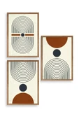 Rahatlatıcı Şekiller Üçlü Ahşap Çerçeveli Tablo 23 x 30 thumbnail 1