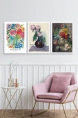 Çiçek Üçlü Ahşap Çerçeveli Tablo 40 x 60 thumbnail 1